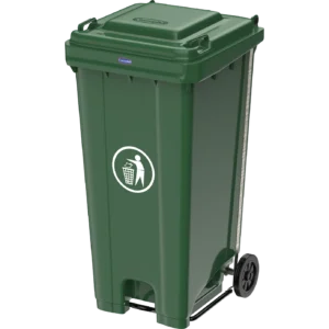 240l industrial waste bin with pedal & wheels